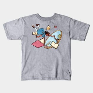 Through the Looking Glass with a Good Book Kids T-Shirt